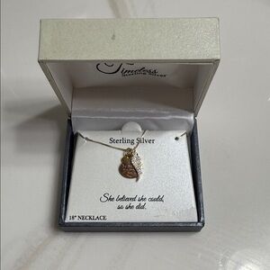 Sterling Silver Necklace with Gold Accents